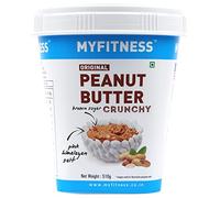 MYFITNESS Peanut Butter Crunchy I LOVE PB Non-GMO, Gluten-free, No Preservative All Natural Ingredient High Protein Peanut Butter Made with American Recipe, 510 gm