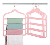 Myfolrena - Appendiabiti in velluto salvaspazio antiscivolo per pantaloncini, grucce multiple in velluto per riporre e organizzare jeans, sciarpe,