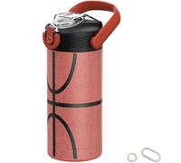 MYFOREST 400 ml borraccia termica per bambini, acciaio chirurgico, motivo originale ad alta risoluzione, lavabile in lavastoviglie, targhetta identificativa, moschettoni (Pallacanestro)