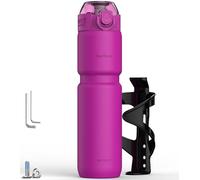 MYFOREST 700ml Borraccia Termica per Bici, con rivestimento interno in acciaio chirurgico inodore, impugnatura più salda per sentieri accidentati, apertura rapida (Set magenta)