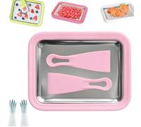 Myfroroll Ice Cream, Froroll Ice Cream, Mini Rolled Ice Cream Maker for Home, 304 Stainless Steel Cool Plate with 2 Spatulas, Homemade DIY for Gelato, Sorbet, and Frozen Yogurt (Pink)