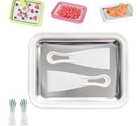 Myfroroll Ice Cream, Froroll Ice Cream, Mini Rolled Ice Cream Maker for Home, 304 Stainless Steel Cool Plate with 2 Spatulas, Homemade DIY for Gelato, Sorbet, and Frozen Yogurt (White)