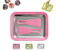 Myfroroll Ice Cream, Froroll Ice Cream, Mini Rolled IceCream Maker for Home, DIY Ice Cream Roller Tray for Homemade with 2 Spatulas for Sorbet, Frozen Yogurt (Pink,L)