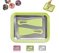 Myfroroll Ice Cream, Froroll Ice Cream, Mini Rolled IceCream Maker for Home, DIY Ice Cream Roller Tray for Homemade with 2 Spatulas for Sorbet, Frozen Yogurt (Green,S)