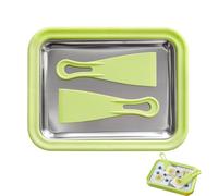 Myfroroll Ice Cream, Instant Ice Cream Roller Plate with 2 Spatulas, Stainless Steel DIY Frozen Yogurt, Gelato & Sorbet Tray for Home (Green)