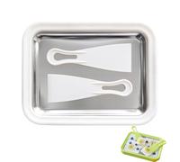 Myfroroll Ice Cream, Instant Ice Cream Roller Plate with 2 Spatulas, Stainless Steel DIY Frozen Yogurt, Gelato & Sorbet Tray for Home (White)