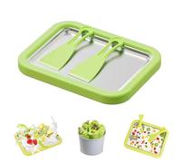 Myfroroll Ice Cream Roll Maker, Rolled Ice Cream Machine, Rolled Ice Cream Maker Tray with 2 Spatulas, Mini Rolled Ice Creams Maker for Making Rolled Ice Cream Soft Serve Slushies Frozen (Green,L)