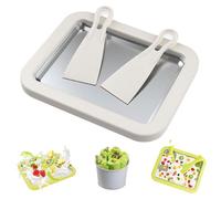 Myfroroll Ice Cream Roll Maker, Rolled Ice Cream Machine, Rolled Ice Cream Maker Tray with 2 Spatulas, Mini Rolled Ice Creams Maker for Making Rolled Ice Cream Soft Serve Slushies Frozen (White,S)