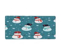 Myfsucce Grande tappetino da scrivania per scrivania, 40,6 x 90,2 cm, con simpatico motivo pupazzo di neve, base in gomma antiscivolo, tappetino protettivo per tastiera e mouse, tappetino per