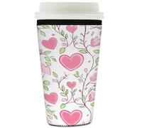 Myfsucce Manica riutilizzabile della tazza di caffè, manica del caffè ghiacciato del neoprene con stampa floreale che riscalda le foglie, spessore di 2mm, dimensione 32oz