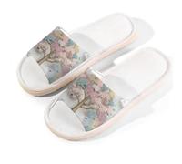 Myfsucce Pantofole da donna, con punta aperta, antiscivolo, comode, traspiranti, estive, in lino, pantofole da casa per donne e uomini, per interni, Arcobaleno Città Ucc, 42.5/43 EU