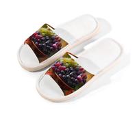 Myfsucce Pantofole da donna, con punta aperta, antiscivolo, comode, traspiranti, estive, in lino, pantofole da casa per donne e uomini, per interni, Foglie d'autunno dell'uva multicolore, 42.5/43 EU