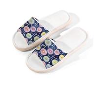 Myfsucce Pantofole da donna, con punta aperta, antiscivolo, comode, traspiranti, estive, in lino, pantofole da casa per donne e uomini, per interni, Cielo notturno del dente di leone arcobaleno, 41/42