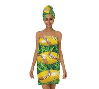 Myfsucce Set di asciugamani per capelli in microfibra e asciugamani indossabili, motivo con palline morbide e motivo lucido, asciugamano da bagno regolabile con turbante per capelli, per donne, doccia