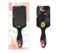 Myfsucce Spazzola per capelli da donna, spazzola districante massaggiante con disco musicale, motivo CD, antistatica, per capelli bagnati/asciutti