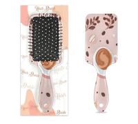Myfsucce Spazzola per capelli da donna, spazzola districante massaggiante con motivo a foglie di chicco di caffè, spazzola lisciante antistatica per capelli bagnati/asciutti