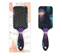 Myfsucce Spazzola per capelli da donna, spazzola districante massaggiante con motivo fantasia meduse oceaniche, antistatica, per capelli bagnati/asciutti