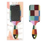 Myfsucce Spazzola per capelli da donna, spazzola districante massaggiante con motivo geometrico a griglia colorata, spazzola lisciante antistatica per capelli bagnati/asciutti
