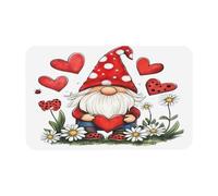 Myfsucce Tappetino da bagno in terra di diatomea gnomo margherita cuori con retro in gomma antiscivolo, 50 x 80 cm, ad asciugatura rapida, assorbente, per bagno, doccia, cucina