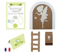 Myfuturshop® Porta Magica della Fata dei Denti - Scatola per Denti, Scala e 4 Certificati di Dente Pulito. Versione francese per bambino e ragazza, risveglia la magia. (M.CHIARO)
