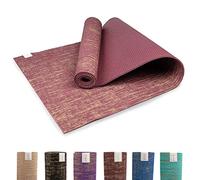 Myga Tappetino Yoga in Juta, Tappetino Antiscivolo per Yoga, Pilates, Meditazione e Fitness, Tappetino Multiuso con Cinghia per Il Trasporto, Ideale per Uomini e Donne, (Prugna)(183 cm x 61 cm x 5 mm)