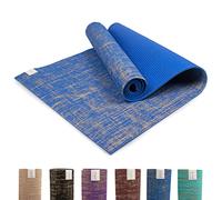 Myga Tappetino Yoga in Juta - Tappetino Antiscivolo per Yoga, Pilates, Meditazione e Fitness - Tappetino Multiuso con Cinghia per Il Trasporto - Ideale per Uomini e Donne, (Blu)(183 cm x 61 cm x 5 mm)