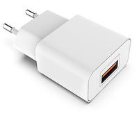 MyGadget Caricatore USB da Muro Rapido - Caricabatterie Quick Charge 18W QC 3.0 - Presa Universale per Apple, Samsung, HTC, LG, Sony - Bianco