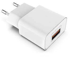 MyGadget Caricatore USB da Muro Rapido - Caricabatterie Quick Charge 18W QC 3.0 - Presa Universale per Apple, Samsung, HTC, LG, Sony - Bianco