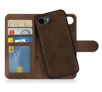 MyGadget Cover compatibile con iPhone 16E - Custodia Libretto Magnetica - Portafoglio Flip Wallet Case - Porta Carte in Similpelle PU Removibile Marrone