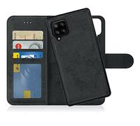 MyGadget Cover per Samsung Galaxy A12 5G - Custodia Libretto Magnetica - Custodia Portafoglio Flip Wallet Case - Porta Carte in Similpelle PU Removibile - Grigio Nero
