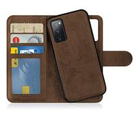 MyGadget Cover per Samsung Galaxy S20 FE - Custodia Libretto Magnetica - Custodia Portafoglio Flip Wallet Case - Porta Carte in Similpelle PU Removibile Marrone