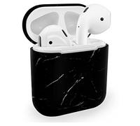 MyGadget Cover Rigida Compatibile con Apple AirPods 1 e 2 Generazione - Case Protettiva per Cuffie Auricolari - Skin in Nero Marmo