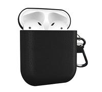 MyGadget Cover Rigida Compatibile con Apple Airpods 1a | 2a Generazione - Custodia Finta Pelle per Cuffie Auricolari - Case con Skin Antiurto - Black