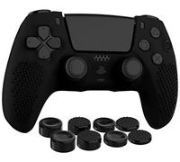 MyGadget Custodia in Silicone compatibile con PS5 Controller - con 8 thumbsticks (2x coppia alta | 2x coppia bassa) - Cover per Playstation Dualsense Wireless in Nero