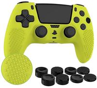 MyGadget Custodia in Silicone compatibile con PS5 Controller - con 8 thumbsticks (2x coppia alta / 2x coppia bassa) - Cover per Playstation Dualsense Wireless in Giallo