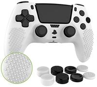 MyGadget Custodia in Silicone compatibile con PS5 Controller - con 8 thumbsticks (2x coppia alta | 2x coppia bassa) - Cover per Playstation Dualsense Wireless in Bianco