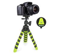 MyGadget Mini Treppiede Reflex e Mirrorless - Treppiedi Octopus con Testa a Sfera & Piastra a Sgancio Rapido - Cavalletto Fotocamera Digitale - Nero & Verde