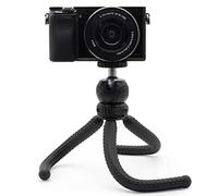 MyGadget Mini Treppiede Reflex e Mirrorless - Tripod Octopus Portatile con Testa a Sfera - Cavalletto Fotocamera Digitale per Canon, Nokia, Sony - Nero