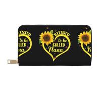 MYGANN Blessed to Be Called Sunflower Portafoglio unisex lungo in pelle in microfibra con cerniera in metallo per ufficio viaggi appuntamenti regali, bianco, Taglia unica