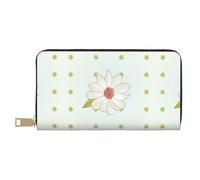 MYGANN Camellia in Bloom Portafoglio unisex lungo in pelle di microfibra con cerniera in metallo per ufficio viaggi appuntamenti regali, bianco, Taglia unica