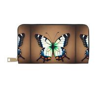 MYGANN Carino Little Butterfly Unisex Lungo Portafoglio in Pelle Microfibra con Cerniera in Metallo per Ufficio Viaggi Incontri Regali, bianco, Taglia unica