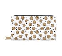MYGANN Cookies Food Chocolate Chip Biscotti Portafoglio Unisex Lungo in Pelle Microfibra con Cerniera in Metallo per Ufficio Viaggi Incontri Regali, bianco, Taglia unica
