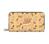MYGANN Delicious Sweet Ramen Portafoglio unisex lungo in pelle microfibra con cerniera in metallo per regali di appuntamenti da viaggio in ufficio, bianco, Taglia unica