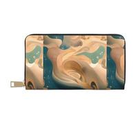 MYGANN Dunhuang Mystery - Portafoglio unisex lungo in pelle di microfibra con cerniera in metallo, per ufficio, viaggi, appuntamenti, regali, bianco, Taglia unica