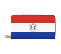 MYGANN Flag of Paraguay - Portafoglio unisex lungo in pelle di microfibra con cerniera in metallo, per ufficio, viaggi, appuntamenti, bianco, Taglia unica