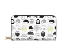 MYGANN Grazioso portafoglio unisex lungo in pelle di microfibra con cerniera in metallo, per ufficio, viaggi, appuntamenti, bianco, Taglia unica