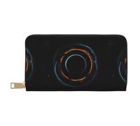 MYGANN Mysterious Cosmic Black Holes Portafoglio unisex lungo in pelle in microfibra con cerniera in metallo per regali di appuntamenti da viaggio in ufficio, bianco, Taglia unica