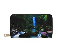 MYGANN Scenic Mountain Cascata Unisex Lungo Portafoglio in Pelle Microfibra con Cerniera in Metallo per Ufficio Viaggi Incontri Regali, bianco, Taglia unica