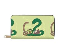 MYGANN Sunflower Seeds Earthworm Snake Portafoglio unisex lungo in pelle in microfibra con cerniera in metallo per ufficio viaggi appuntamenti regali, bianco, Taglia unica