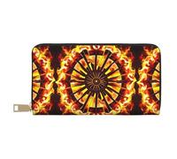 MYGANN Turning The Flame Portafoglio unisex lungo in pelle microfibra con cerniera in metallo per regali di appuntamenti da viaggio in ufficio, bianco, Taglia unica